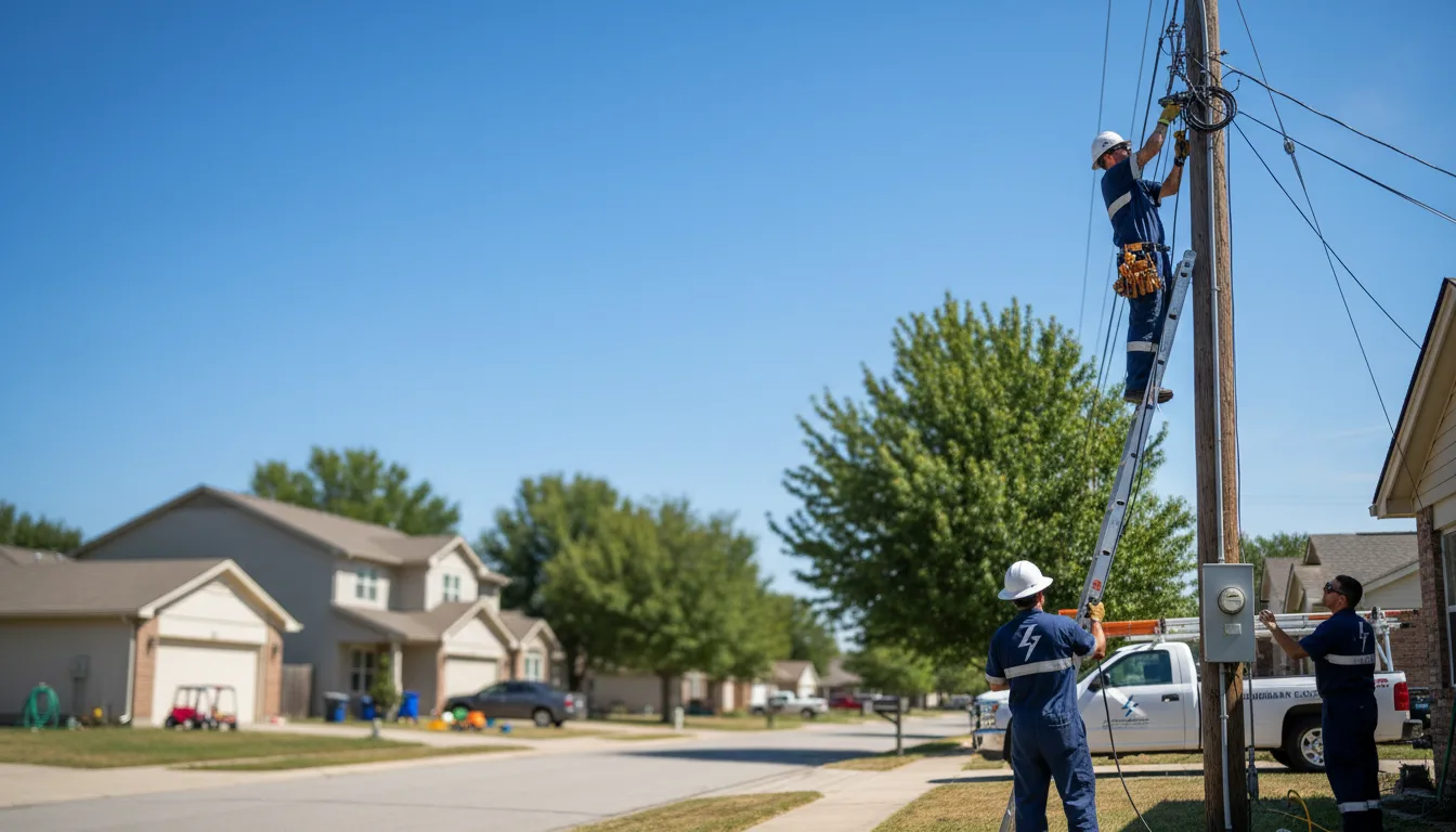 Residential electrician providing installation services in Bethel, OK